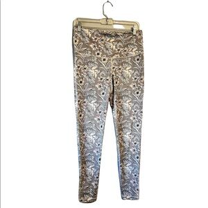 Fashion nova gray spring time floral print high rise fitted athletic leggings L